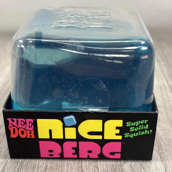NeeDoh Nice Berg Blue XL Giant Nee Doh Niceberg Solid Squish Cube Ice Block - Picture 15 of 16